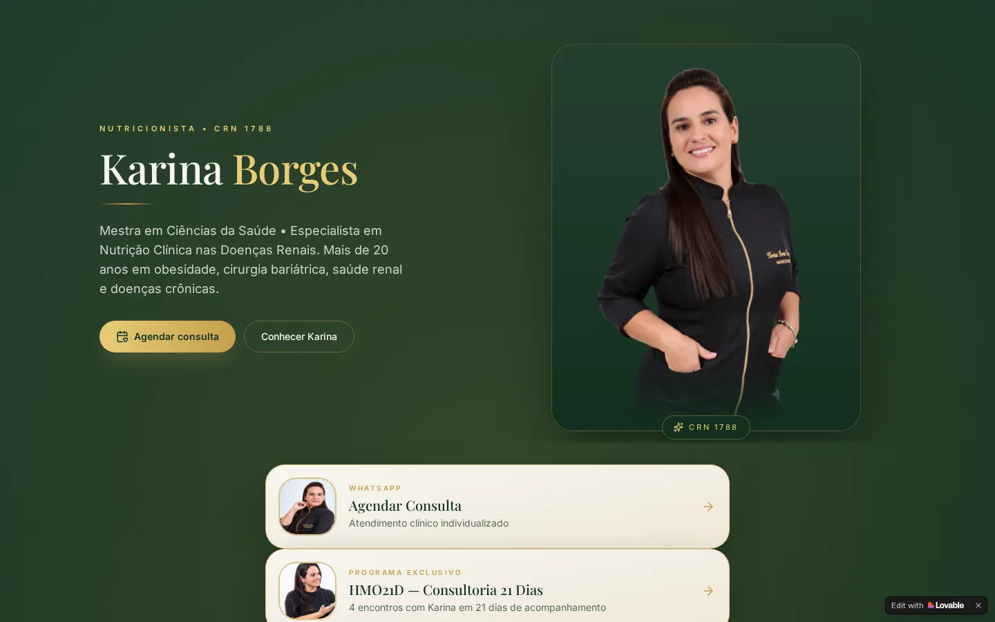 Capa do site de Karina Borges — marca pessoal editorial.